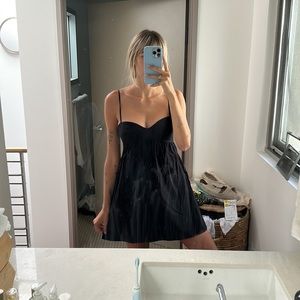 Reformation Elegant Black Mini Dress